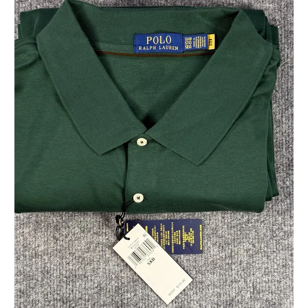 Polo Ralph Lauren Shirt Mens 5XB Green Long Sleeve Flesh Pony Logo Commute New